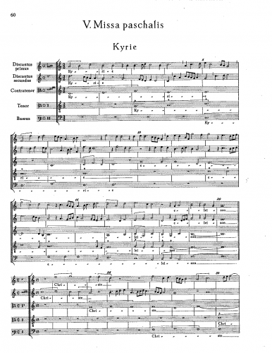 Senfl - Missa paschalis - Score