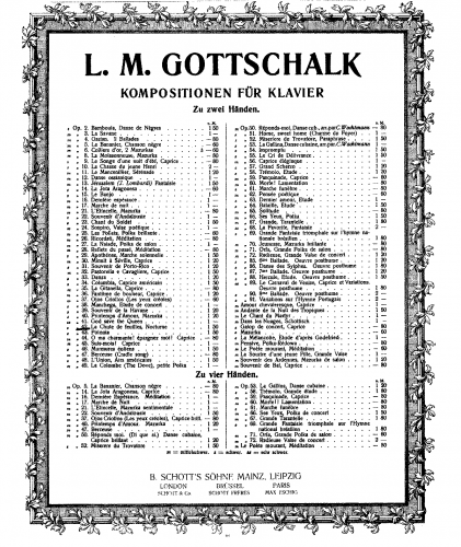 Gottschalk - La Chute des Feuilles, Op. 42 - Score