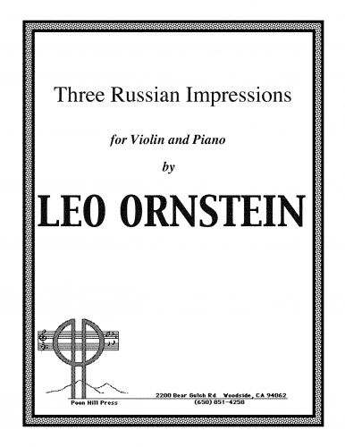 Ornstein - 3 Russian Impressions for Violin and Piano - Scores and Parts - Piano score, Violin part