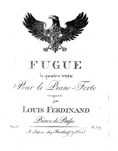 Louis Ferdinand - Fugue à quatre voix - Score