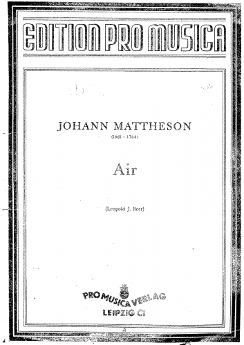 Mattheson - Air - Score