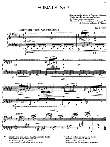 Scriabin - Piano Sonata No. 5, Op. 53 - Score