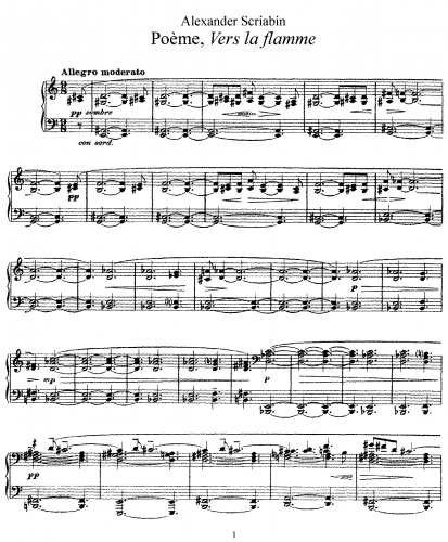 Scriabin - Vers la Flamme, Op. 72 - Score