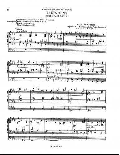 Berthier - Variations - Score