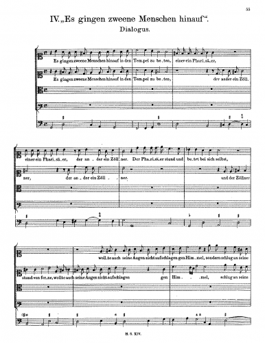 Schütz - Pharisee and Publican - Score