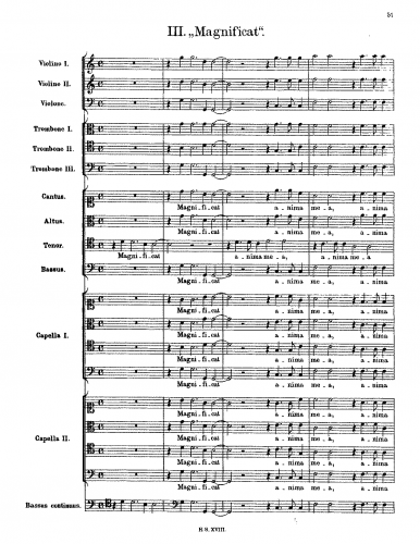 Schütz - Magnificat - Scores and Parts - Score