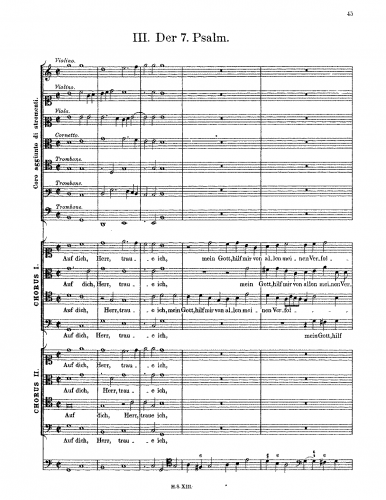 Schütz - Psalm 7 - Score