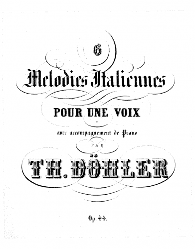 Döhler - 6 Mélodies italiennes - Score