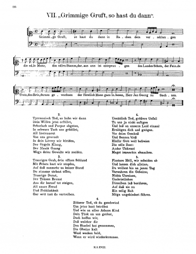 Schütz - Grimmige Gruft, SWV 52 - Score