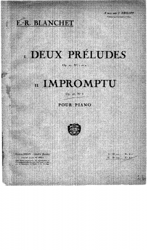 Blanchet - 3 Piano Pieces, Op. 27 - No. 3 - Impromptu