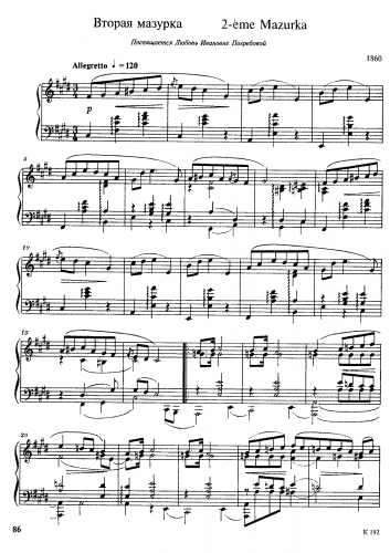 Balakirev - Mazurka No. 2 - Score