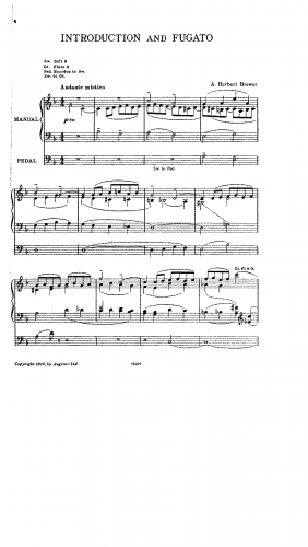 Brewer - Introduction and Fugato - Score