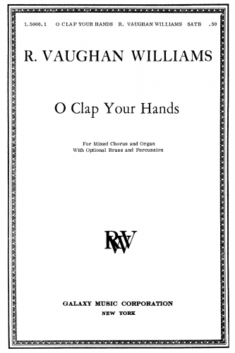 Vaughan Williams - O Clap Your Hands - Vocal Score - Score