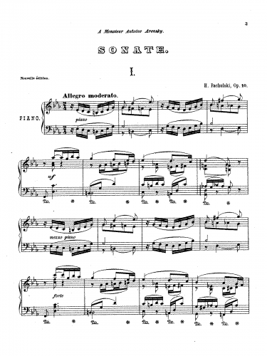 Pachulski - Piano Sonata No. 1 - Score