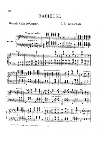 Gottschalk - Radieuse - Score
