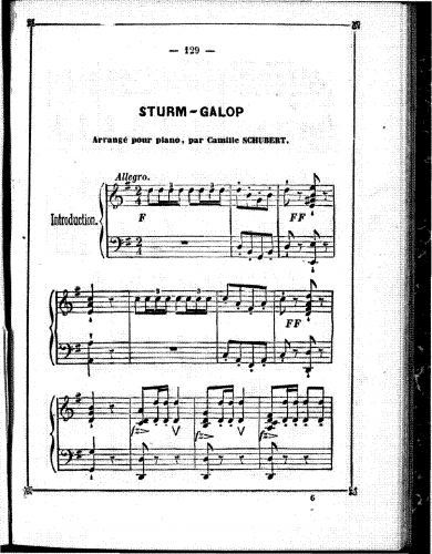 Bilse - Sturm-Marsch-Galopp - For Piano solo (Camille Schubert) - Score