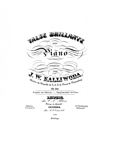 Kalliwoda - Valse brillante - Score