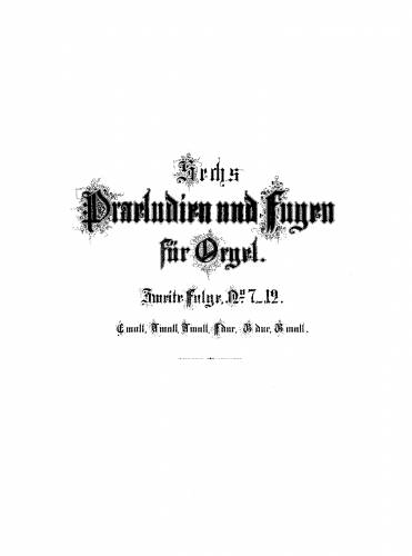 Bach - Prelude (Fantasia) and Fugue in C minor, BWV 537 - Organ Scores - Score