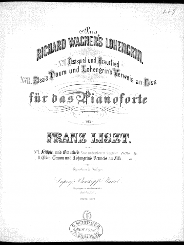 Liszt - Aus Lohengrin - 1. Festspiel und Brautlied (S.446/1)