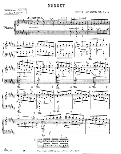 Chaminade - Menuet - Score