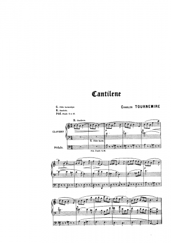 Tournemire - Cantilene - Score