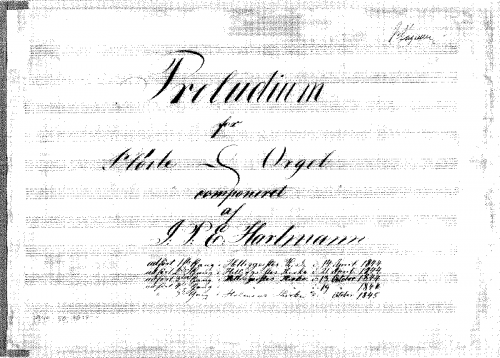 Hartmann - Preludium for Flöite og Orgel - Scores and Parts - Score