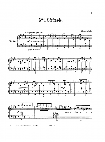 Indy - 4 Pièces, Op. 16 - Score