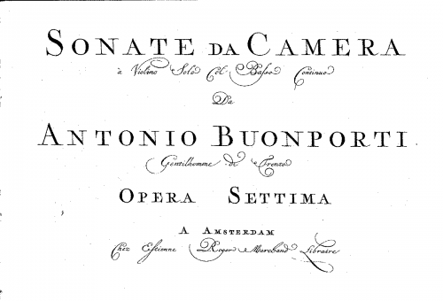 Bonporti - 10 Violin Sonatas - Score