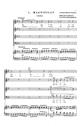 Durante - Magnificat in in B-flat major - Vocal Score Revises version (4 voices) - Score
