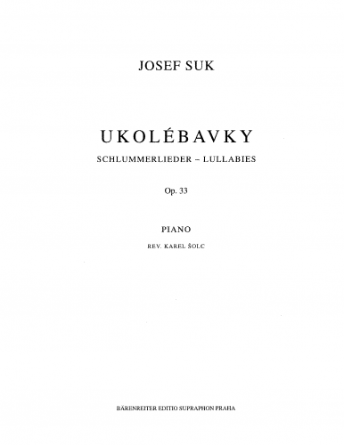 Suk - Lullabies, Op. 33 - Score