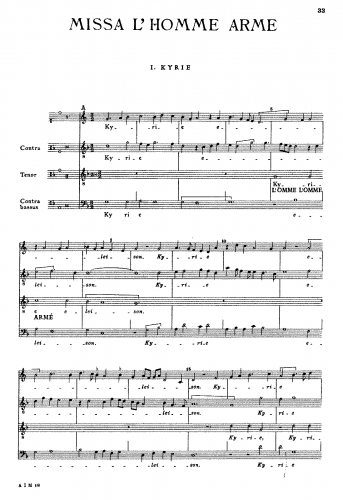 Dufay - Missa lhomme armé - Chorus Scores - Score