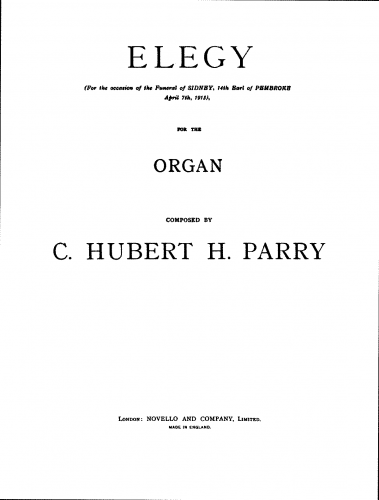 Parry - Elegy - Score