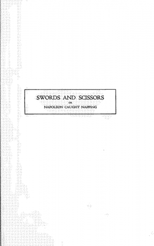 Macfarlane - Swords and Scissors, or Napoleon Caught Napping - Vocal Score - Score