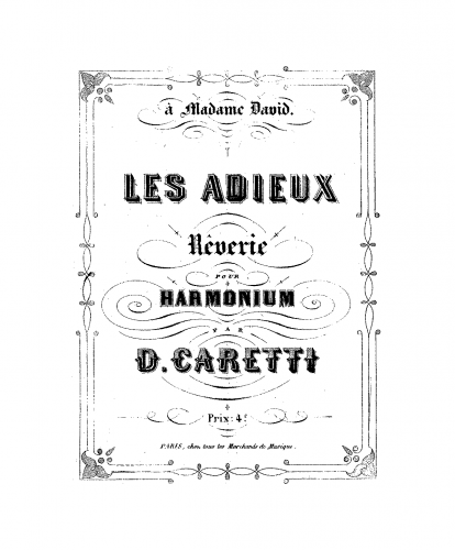 Caretti - Les adieux - Score