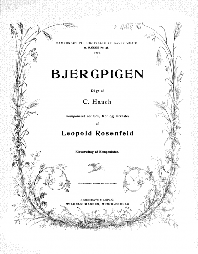 Rosenfeld - Bjergpigen - Vocal Score - Score