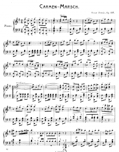 Fetrás - Carmen Marsch Op. 137 - Score