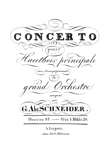 Schneider - Concertos for Winds, Opp.83-90 - Oboe Concerto, Op. 87 - Oboe solo (600 dpi monochrome)