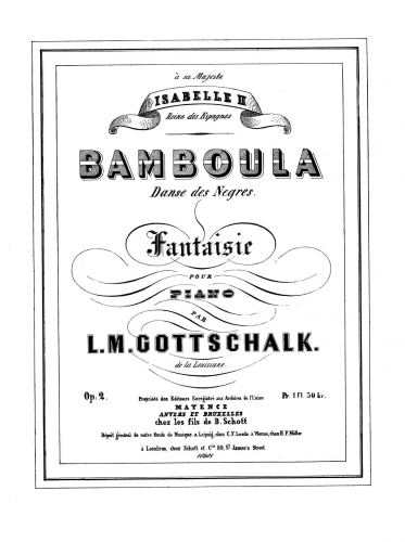 Gottschalk - Bamboula - Score