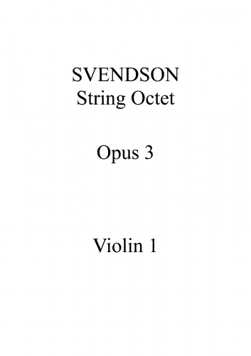 Svendsen - Octet, Op. 3