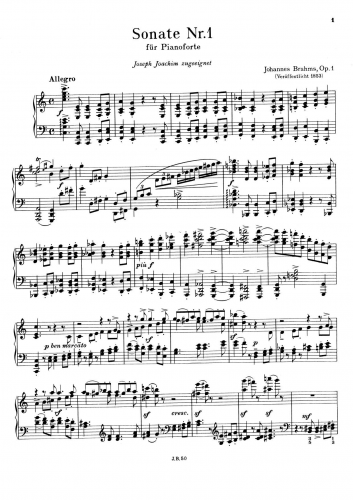Brahms - Piano Sonata No. 1 - Score
