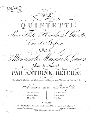 Reicha - Quintuor I en Mi mineur, Op. 88 No. 1