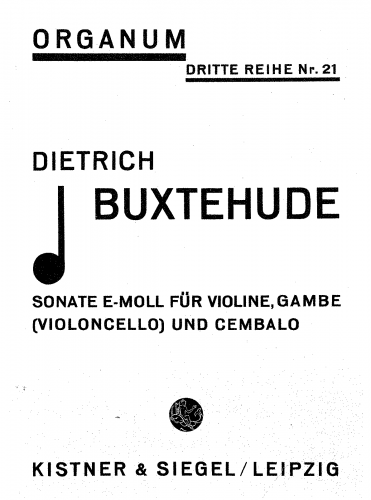 Buxtehude - 7 Sonatas, BuxWV 252-258 - Scores and Parts Sonata VII