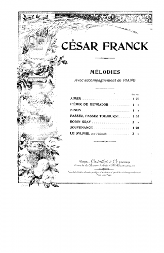Franck - L'émir de Bengador - Score