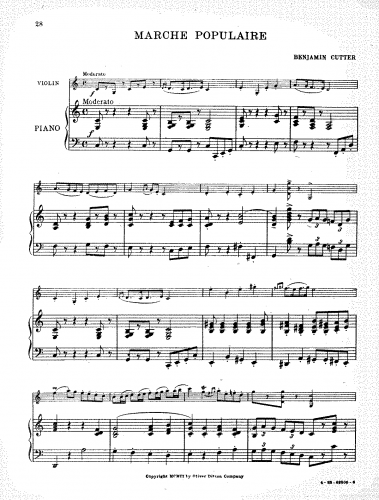 Cutter - Marche populaire - Scores and Parts - Piano score and  Violin part