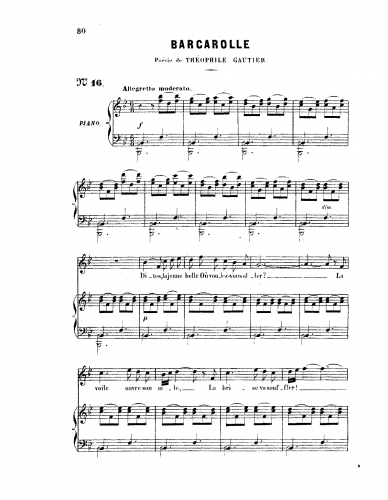 Massé - Barcarolle - Score