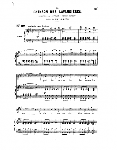 Massé - La chanson des lavandières - Score