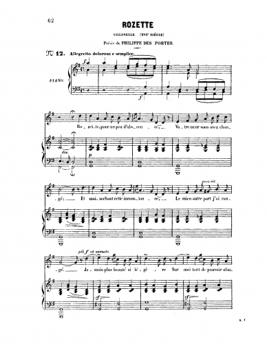 Massé - Rozette - Score