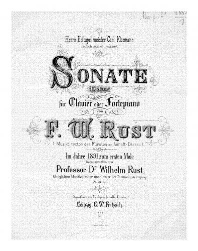 Rust - Piano Sonata in D - Score