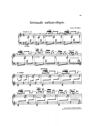 Röntgen - Sérénade mélancolique - Score
