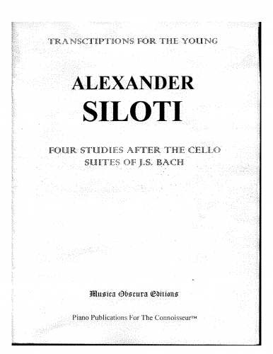 Siloti - Transcriptions for the Young - Piano Score - Score
